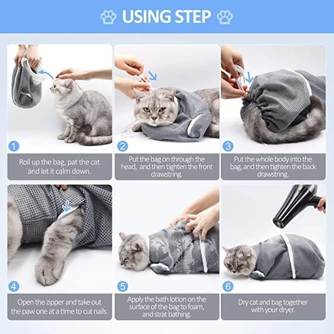 Anti-bite Multi-functional Adjustable Cat Bath Bag