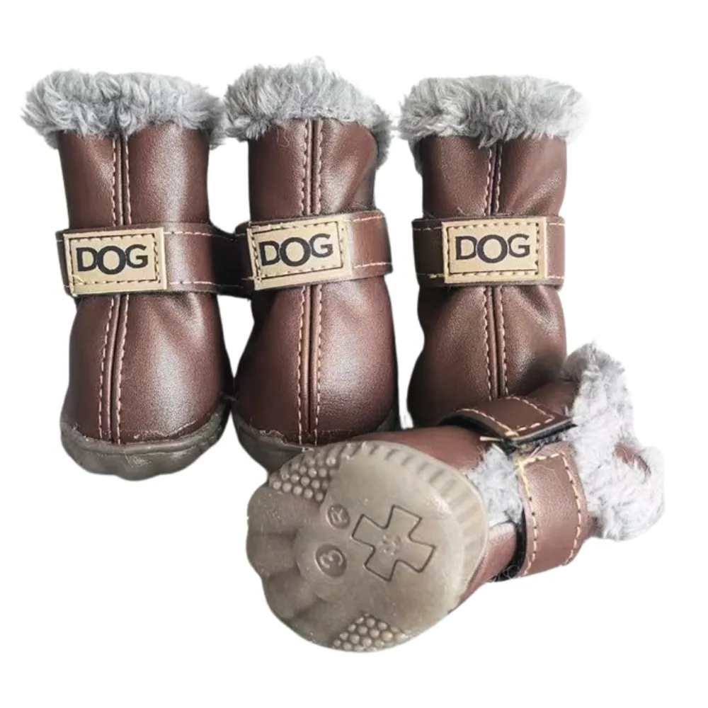 Snow boots for small dogs with plush lining