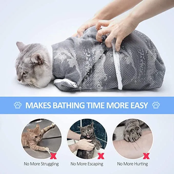 Anti-bite Multi-functional Adjustable Cat Bath Bag