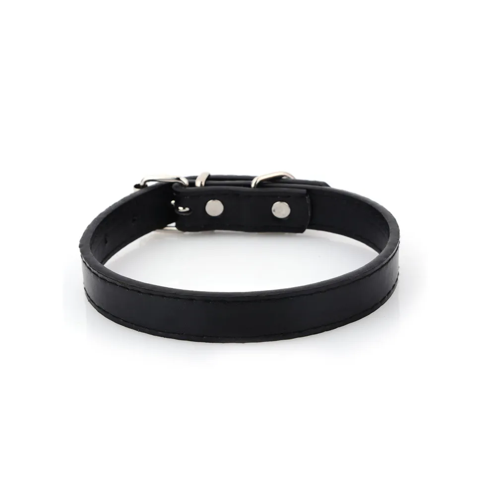 Black PU Leather Dog Collars