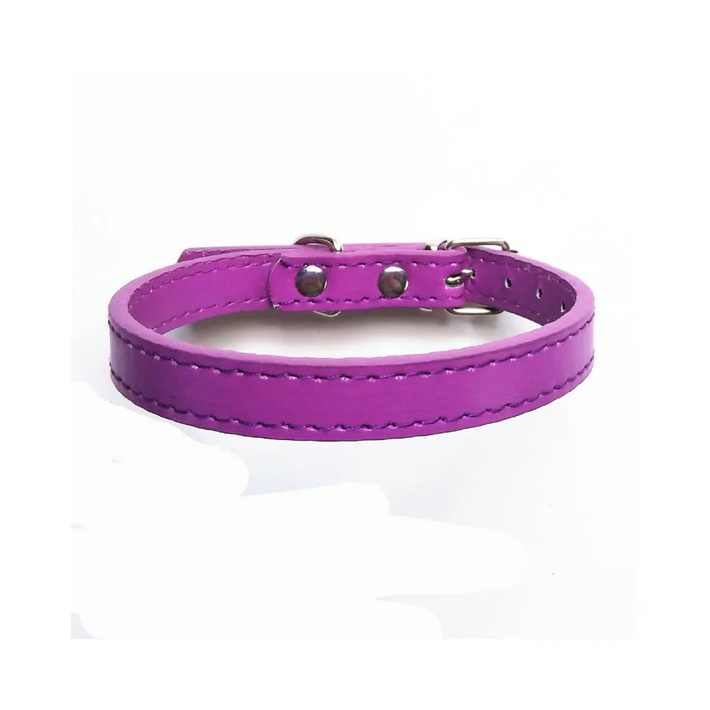 Purple PU Leather Dog Collars