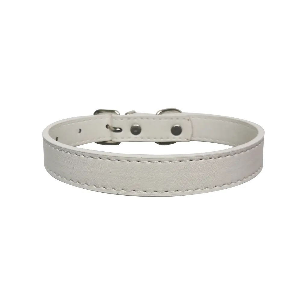 White PU Dog Collar