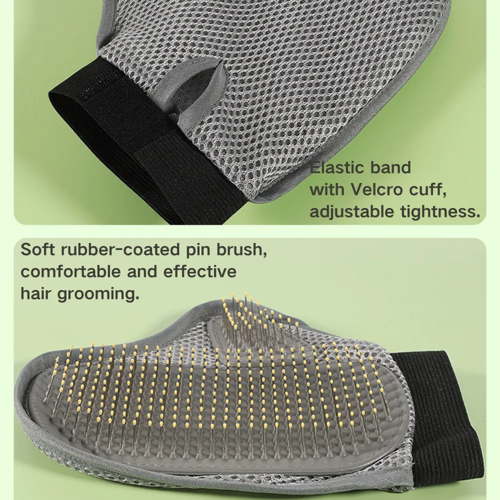 Pet hand glove for bath and grooming