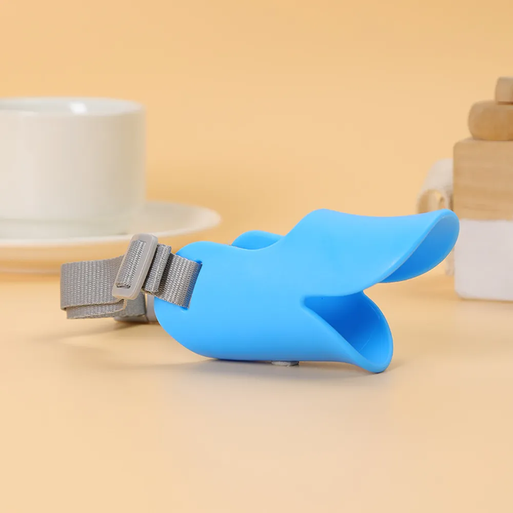 Duck-billed Dog Muzzle Blue Duck-billed Silicone Adjustable Dog Muzzle