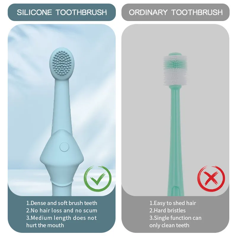 Soft bristle pet toothbrush