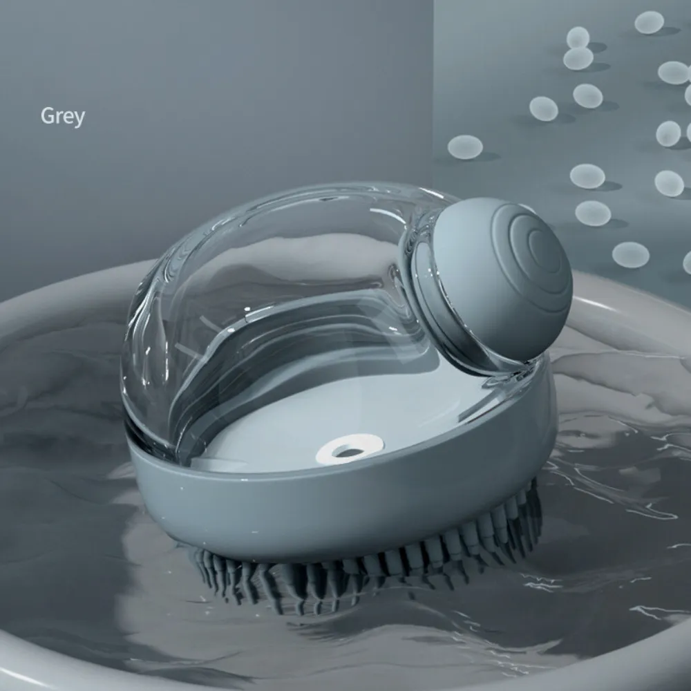 grey pet shampoo brush