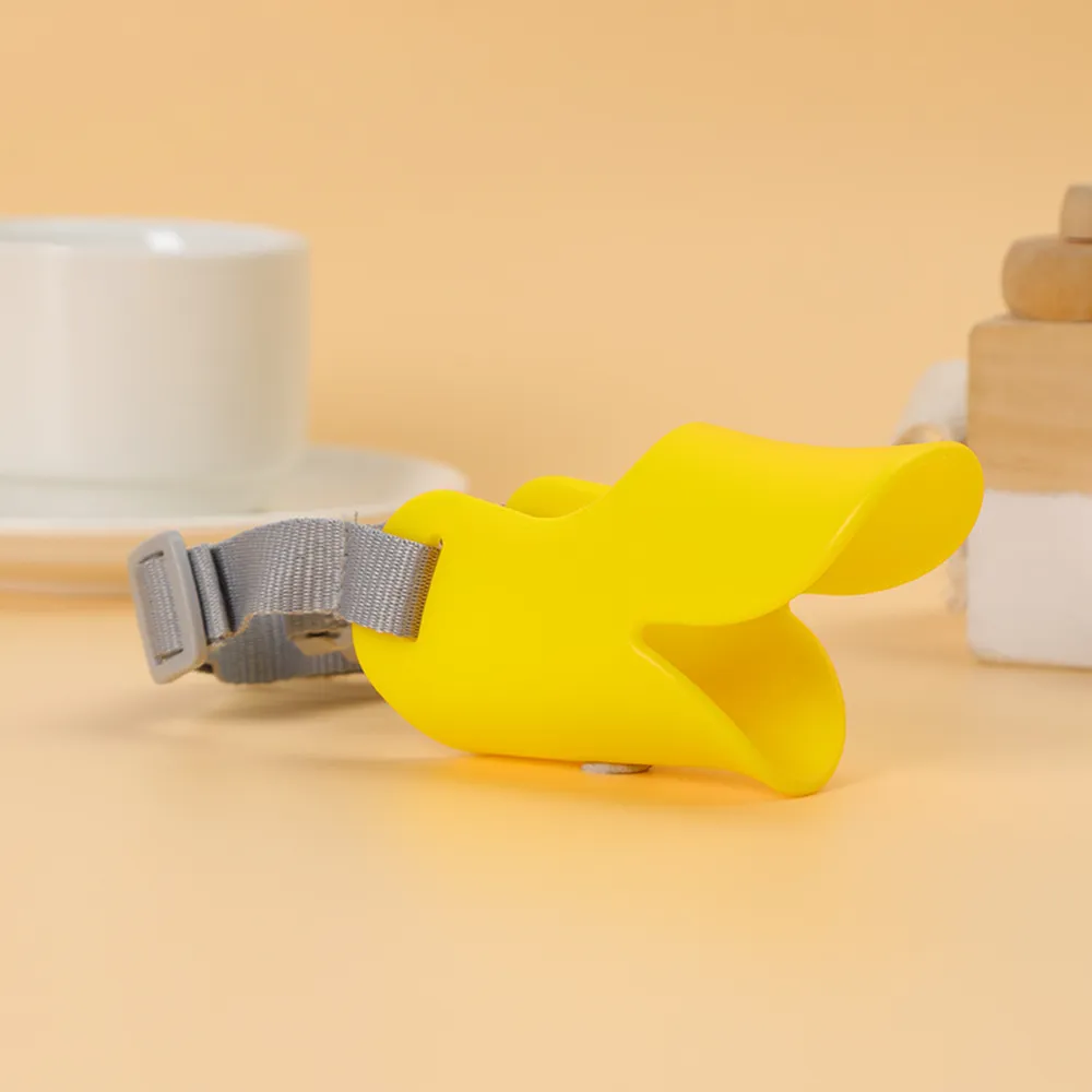 Duck-billed Dog Muzzle Yellow Duck-billed Silicone Adjustable Dog Muzzle