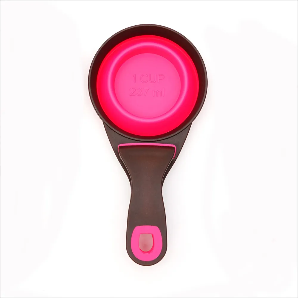 Folding Pet Bowl M Pink Folding Flexible Anti-bacteria Non-toxic Pet Bowl