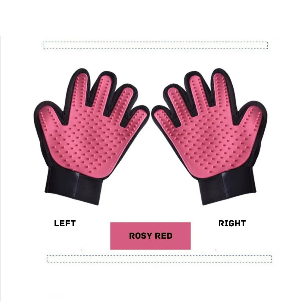 Shedding control grooming glove for cats