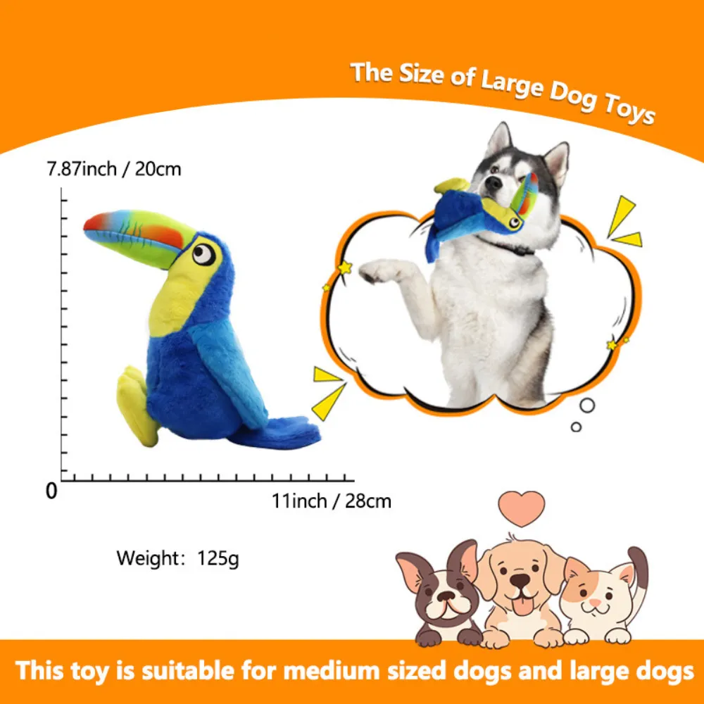 Plush dog toy with squeaker