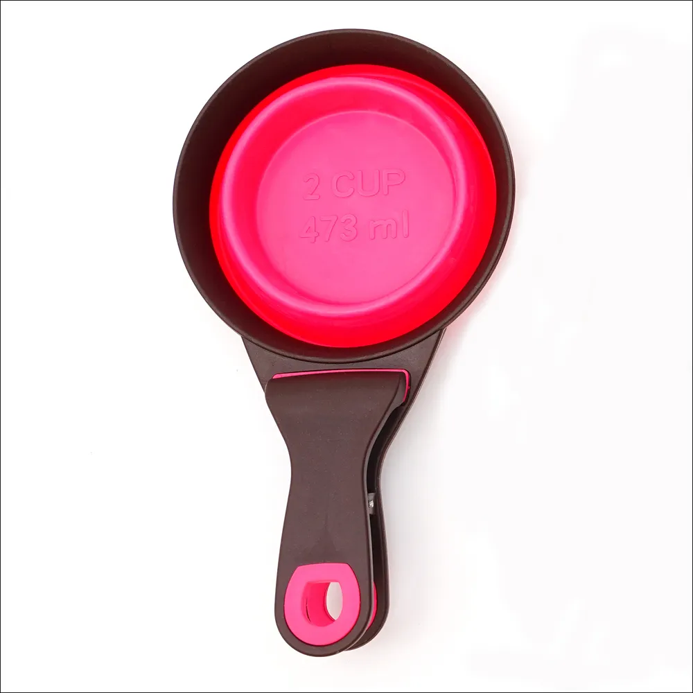 Folding Pet Bowl L Pink Folding Flexible Anti-bacteria Non-toxic Pet Bowl