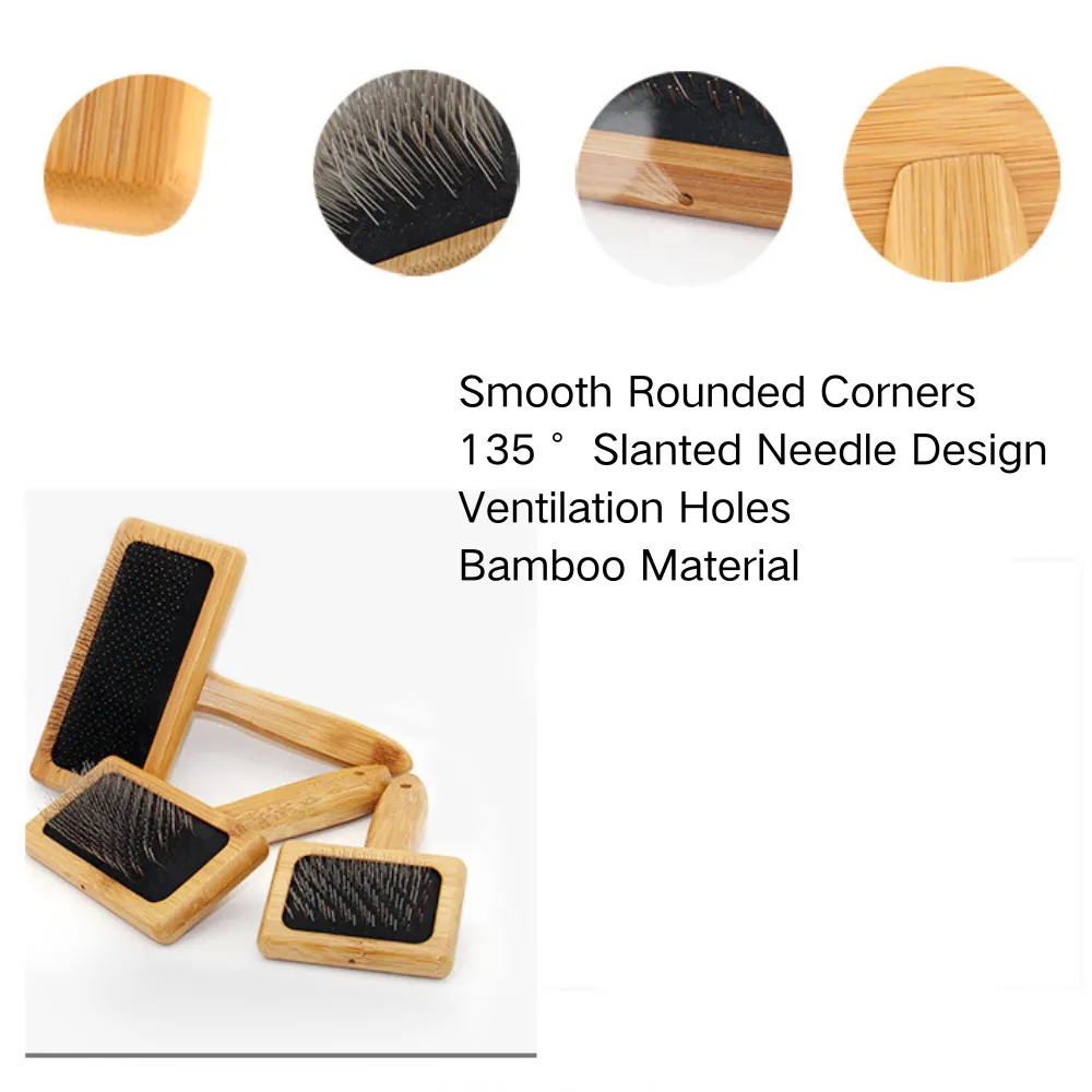 Wooden Fine-toothed Pet Needle Comb