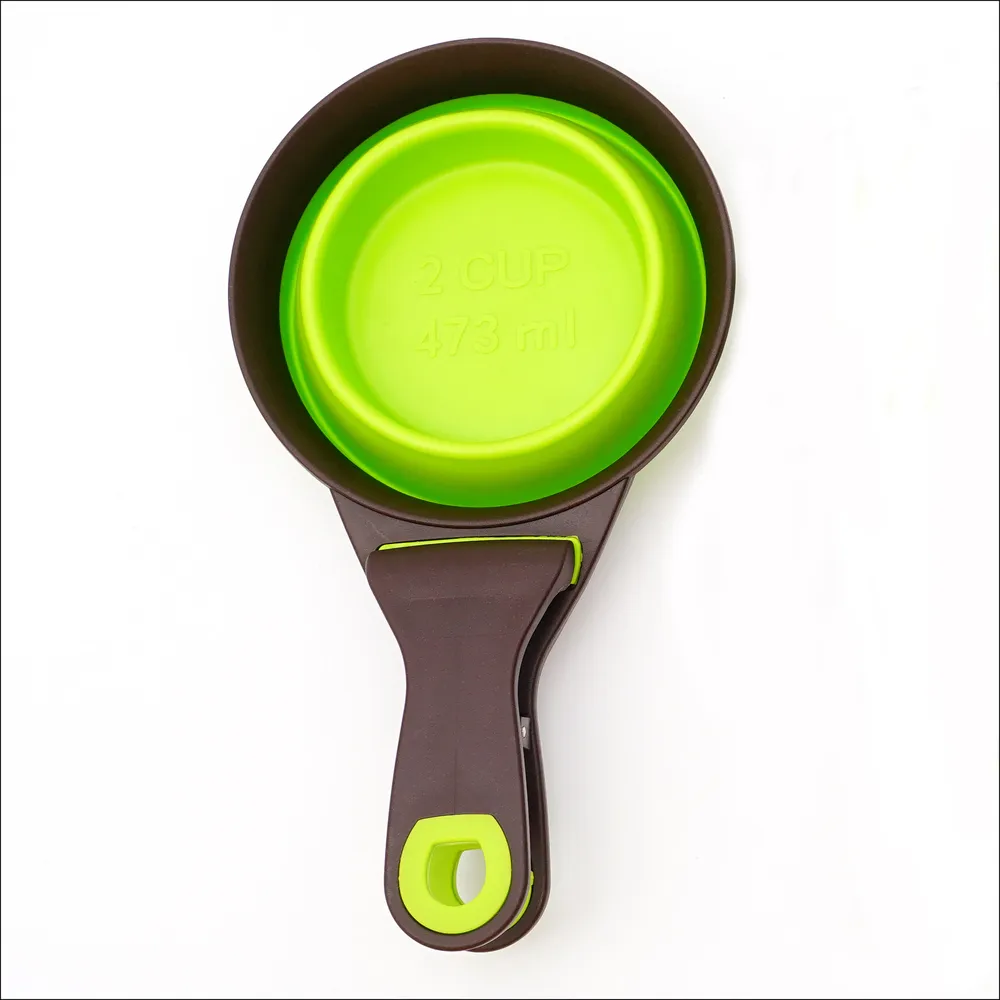 Folding Pet Bowl L Green Folding Flexible Anti-bacteria Non-toxic Pet Bowl
