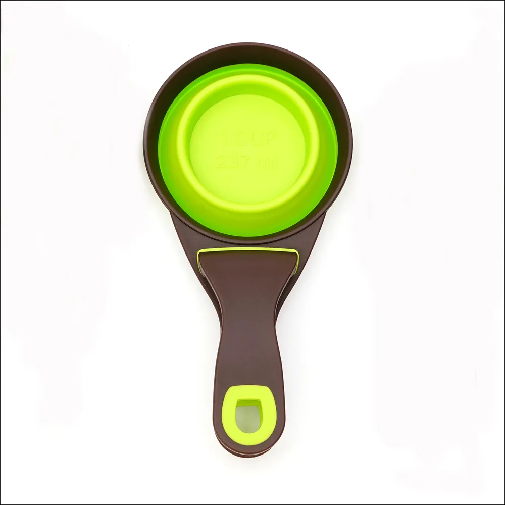 Folding Pet Bowl M Green Folding Flexible Anti-bacteria Non-toxic Pet Bowl