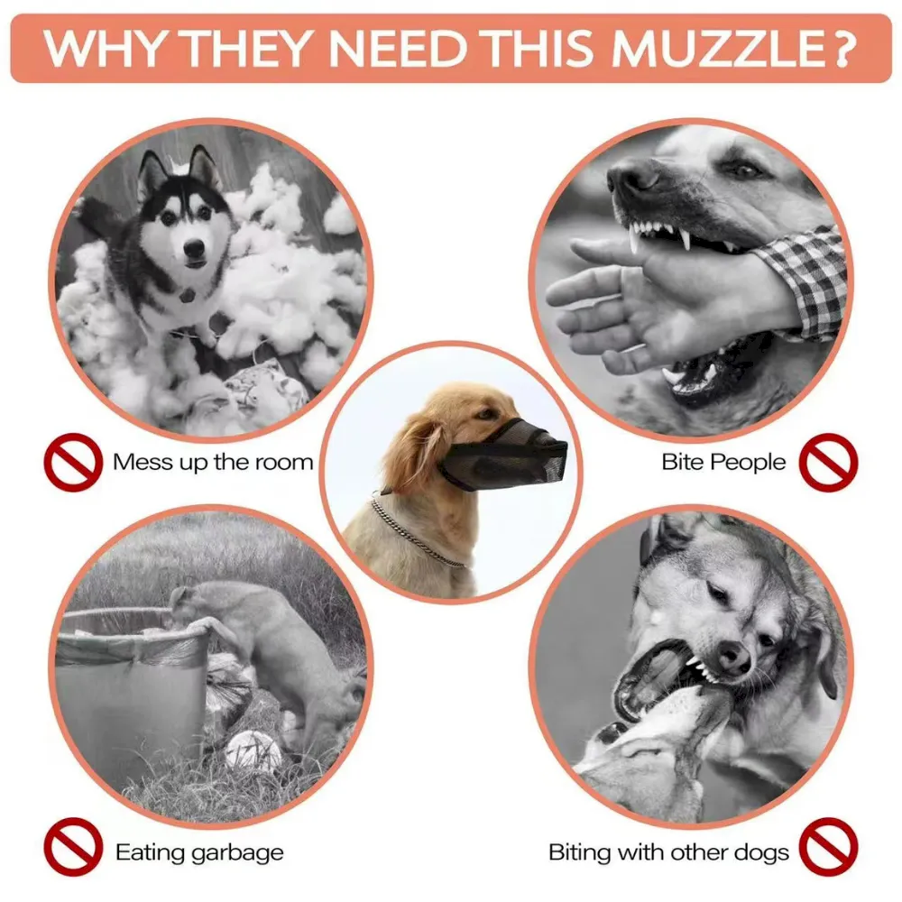 Large Dog Mesh Muzzle for Pets