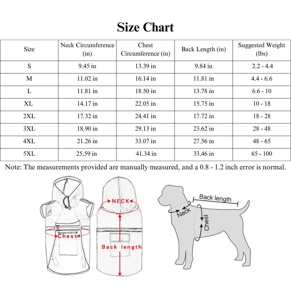 Bulk Waterproof Dog Raincoat