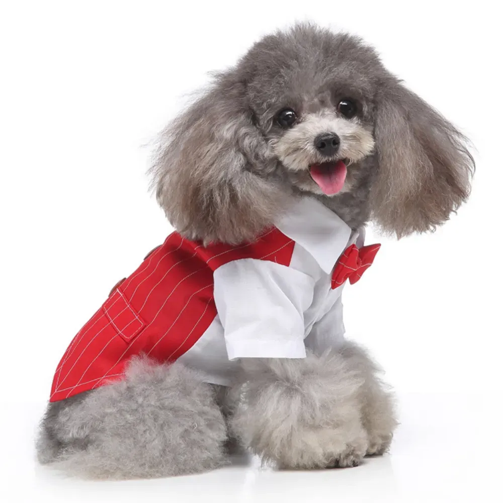 Red Striped Suit Pet Tuxedo for Dogs
