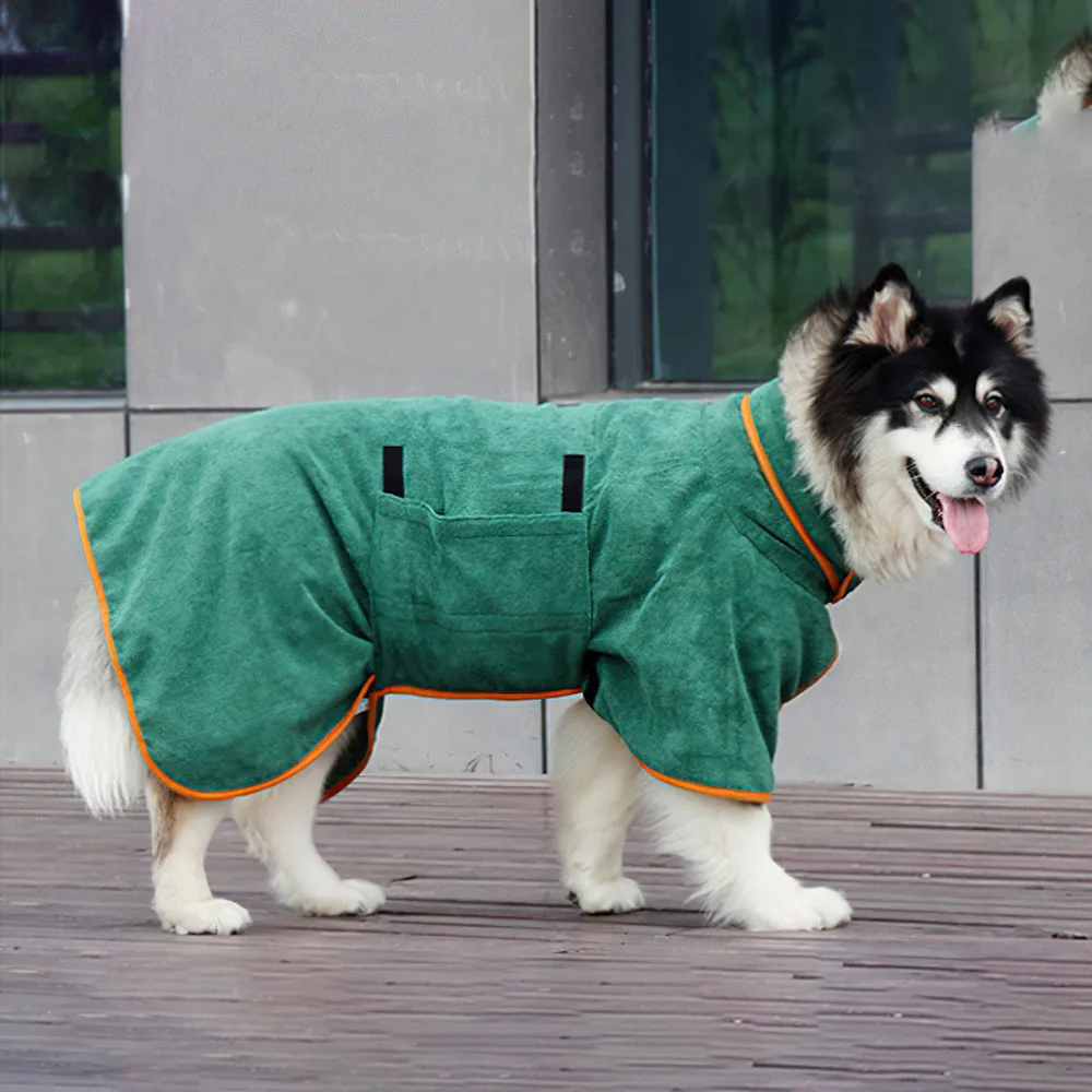 dog towel wrap (1) Machine washable pet bathrobe that’s easy to clean and maintain.