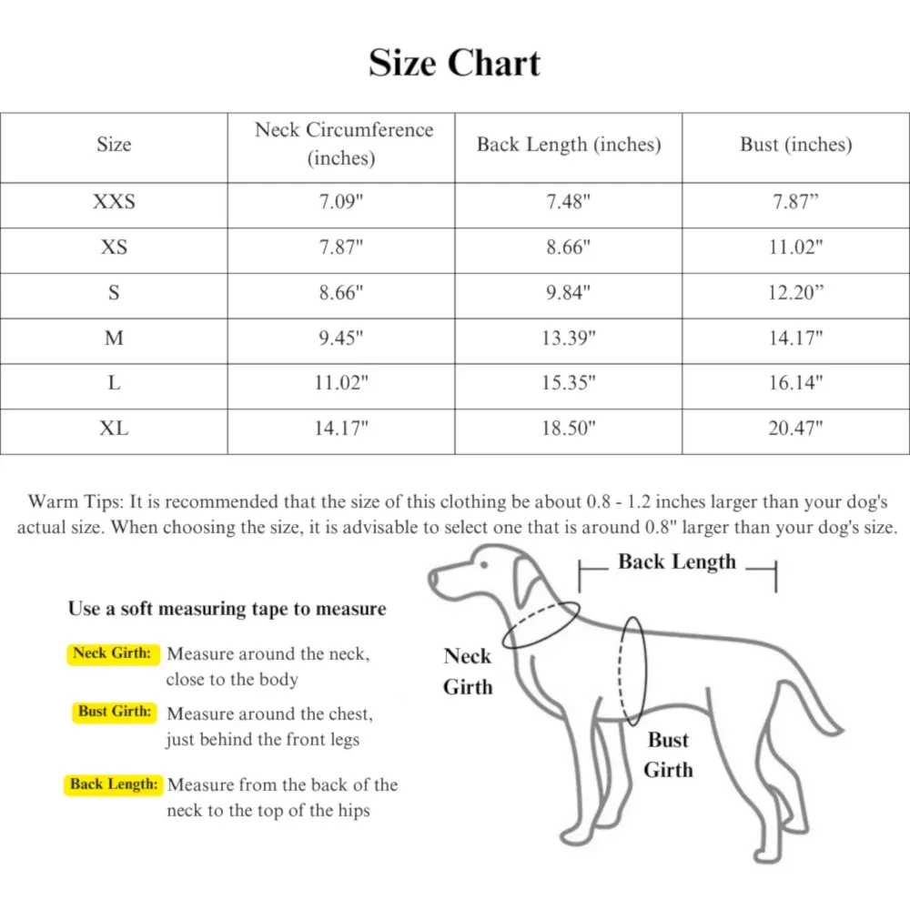 dog christmas sweater size