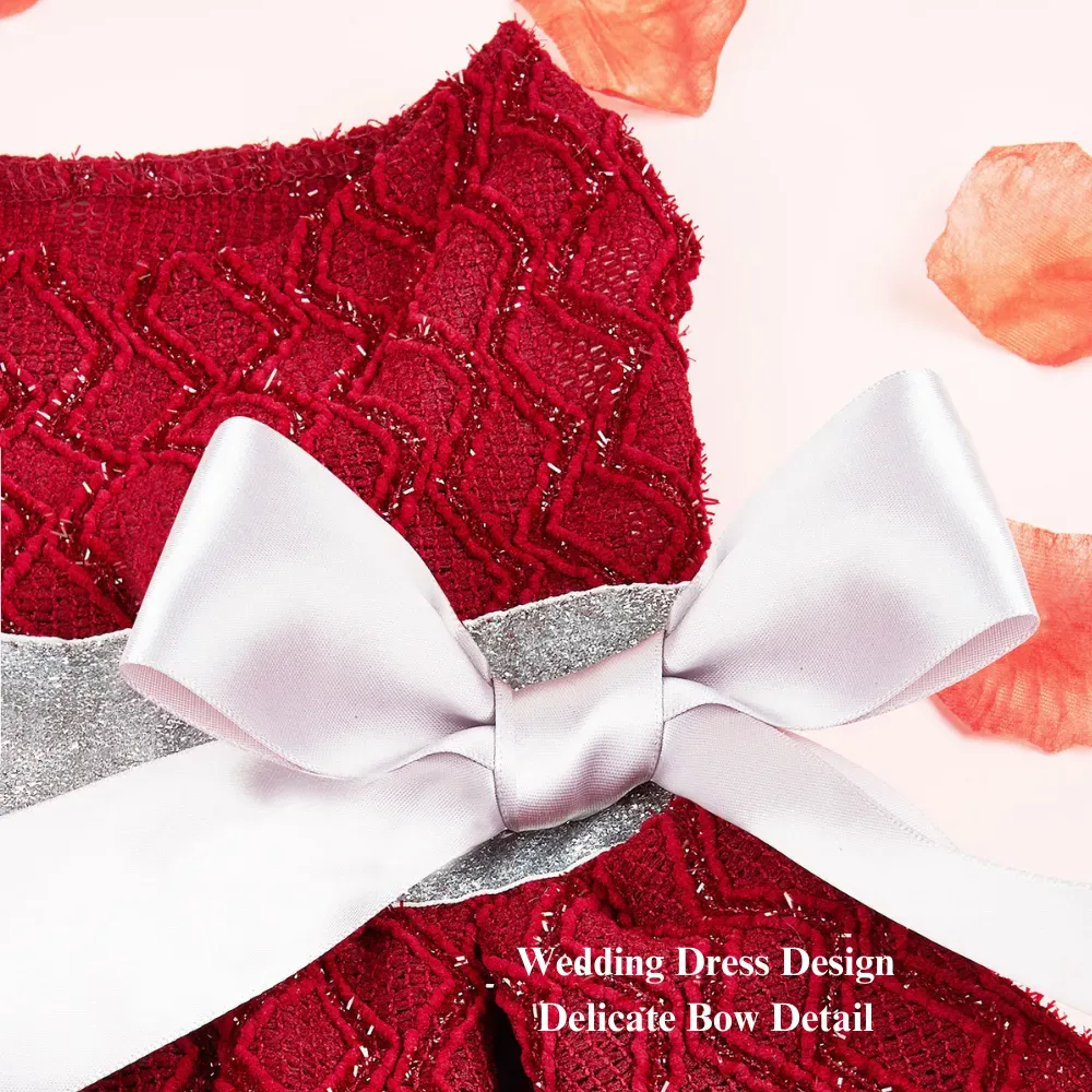 New Pet Prom Dress Wedding Gown Princess Dress with Bow
