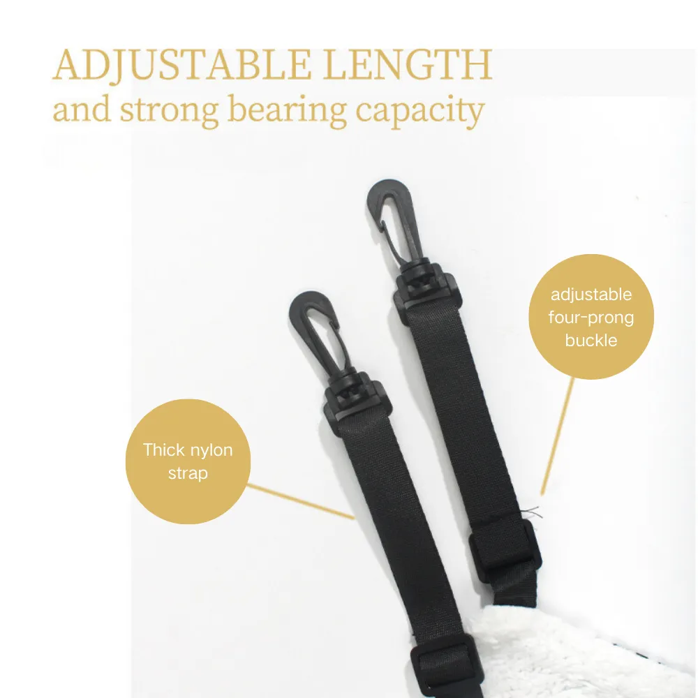 Adjustable length ensures that the hammock can fit various spaces, from windows to cages or balconies.