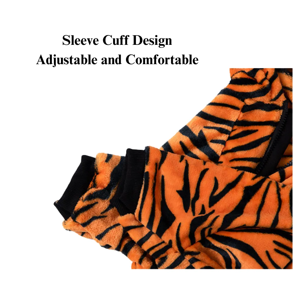 Tiger Pattern Warm Hoodie for Large Dogs