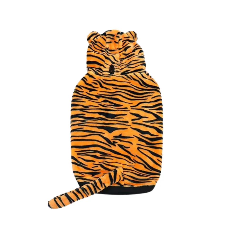 Tiger Pattern Warm Hoodie for Large Dogs