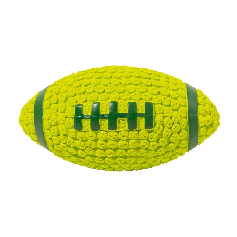green rugby ball dog toy