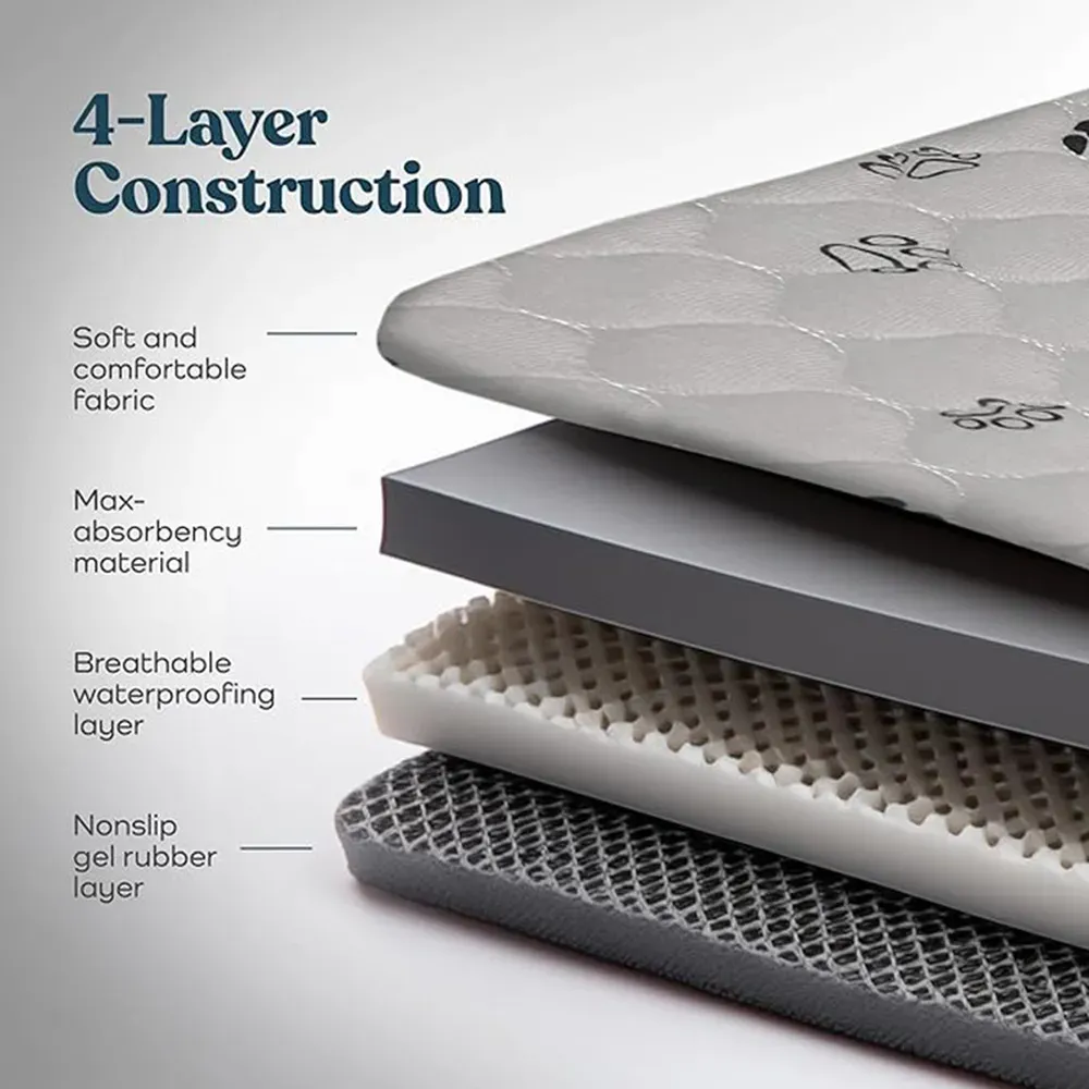 Featuring a non-slip gel rubber bottom, this pad stays securely in place, preventing any unwanted shifting during use. This non-slip feature ensures that pets remain safe and comfortable while using the mat.