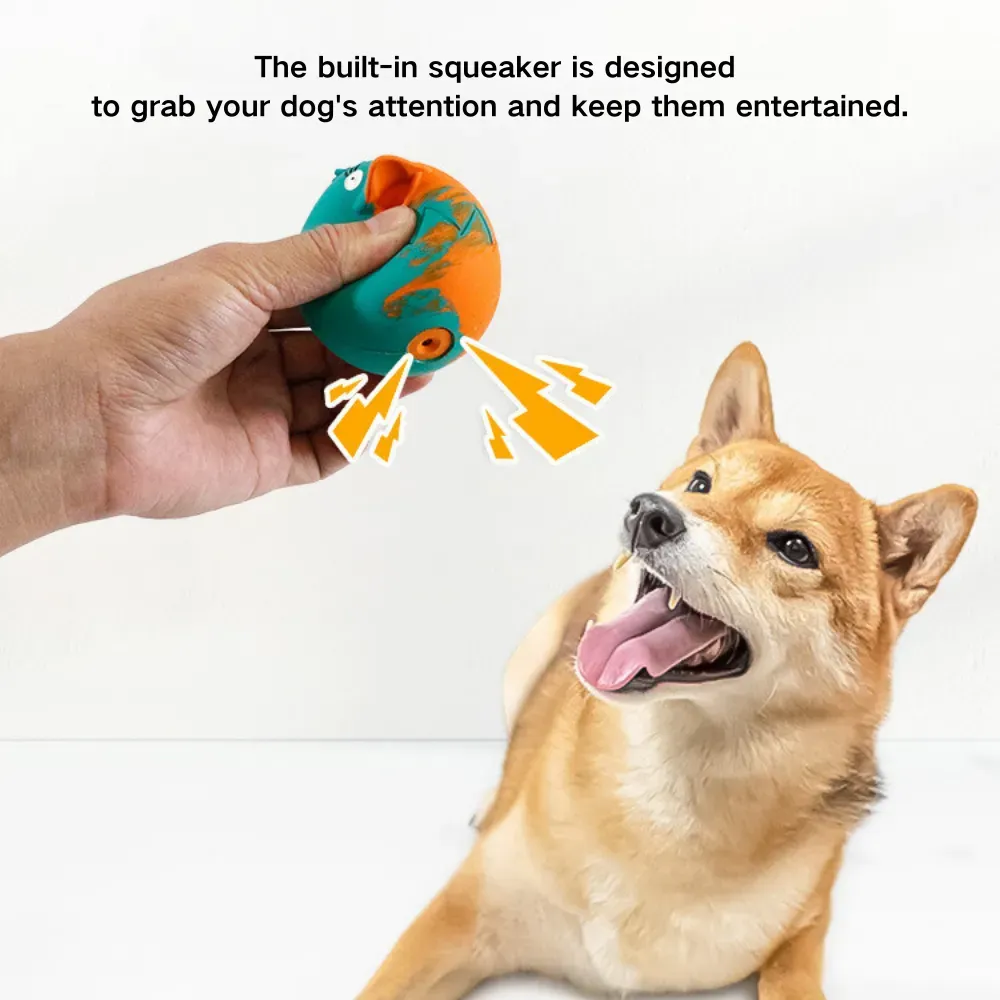 Egg Shaped Rubber Squeaky Dog Chew Toy