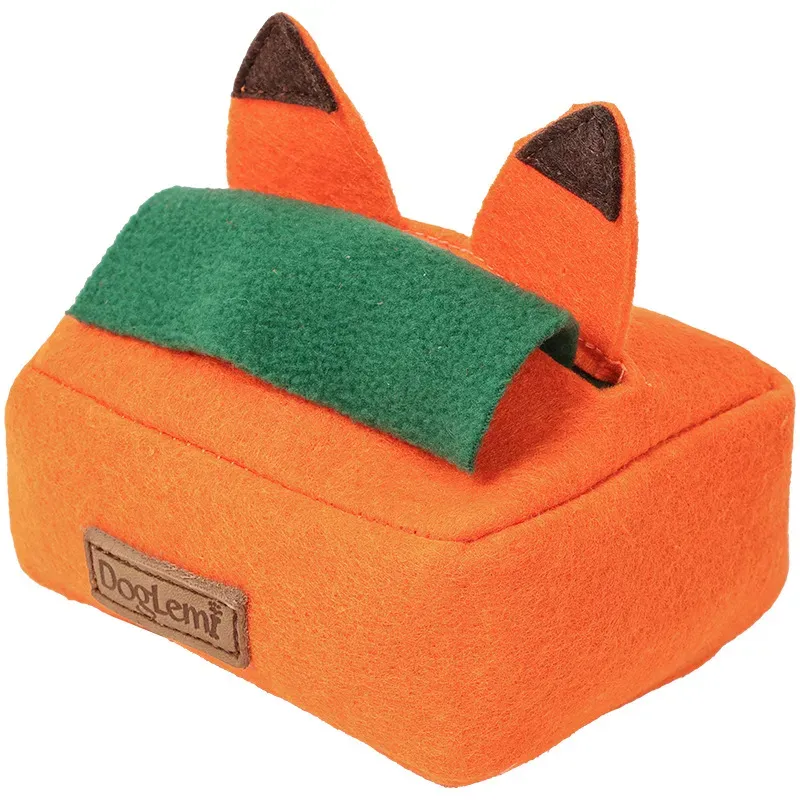 orange dog treat puzzle toy