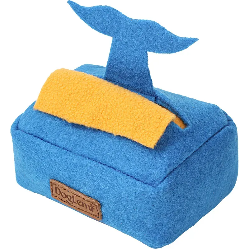blue dog treat puzzle toy