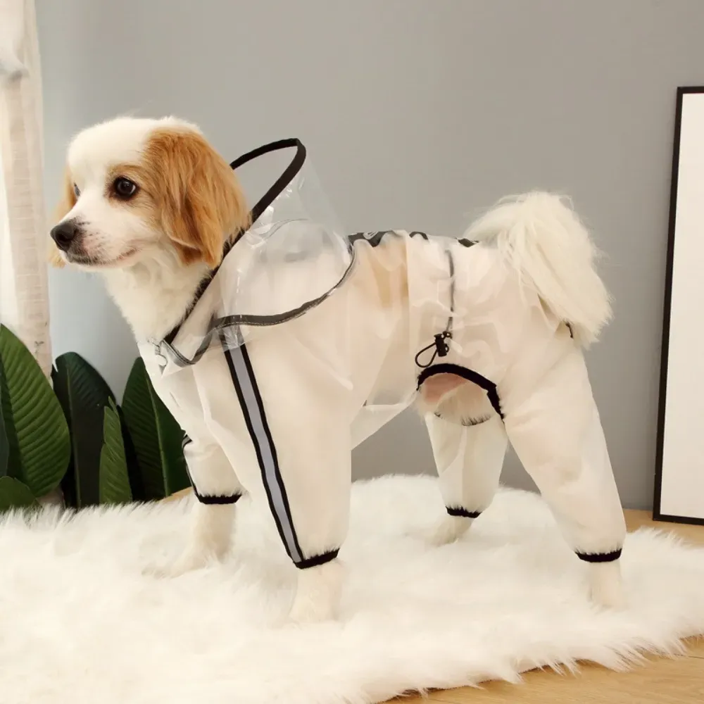 The raincoat’s lightweight and breathable design ensures comfort, allowing pets to move freely without feeling restricted or overheated, even on warmer rainy days.