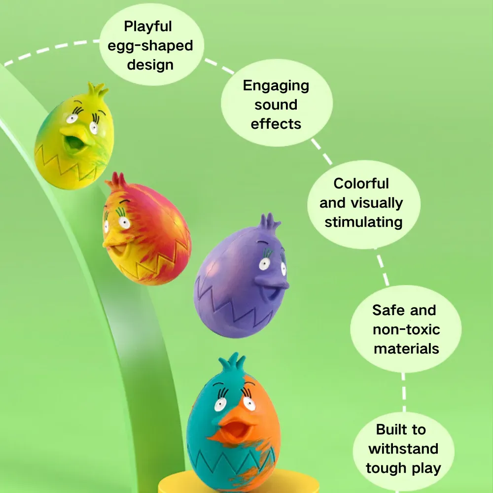 Egg Shaped Rubber Squeaky Dog Chew Toy