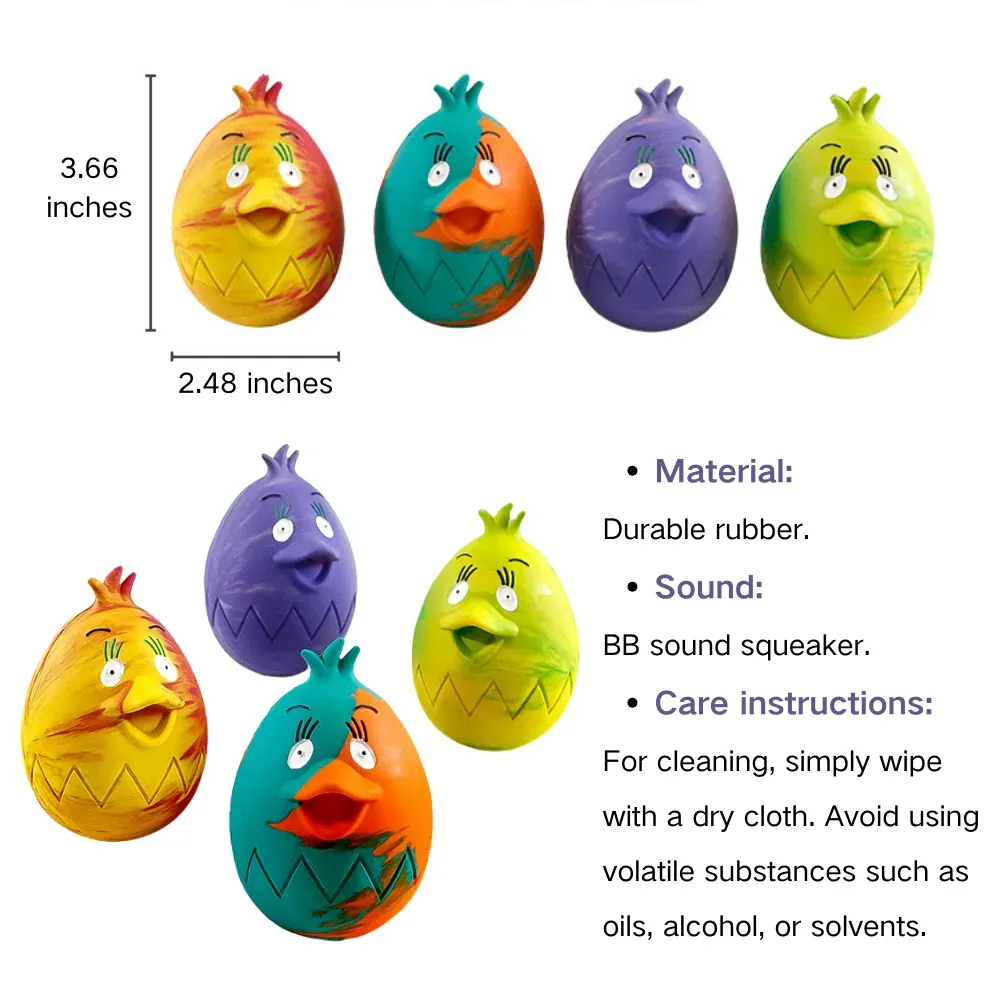 Egg Shaped Rubber Squeaky Dog Chew Toy