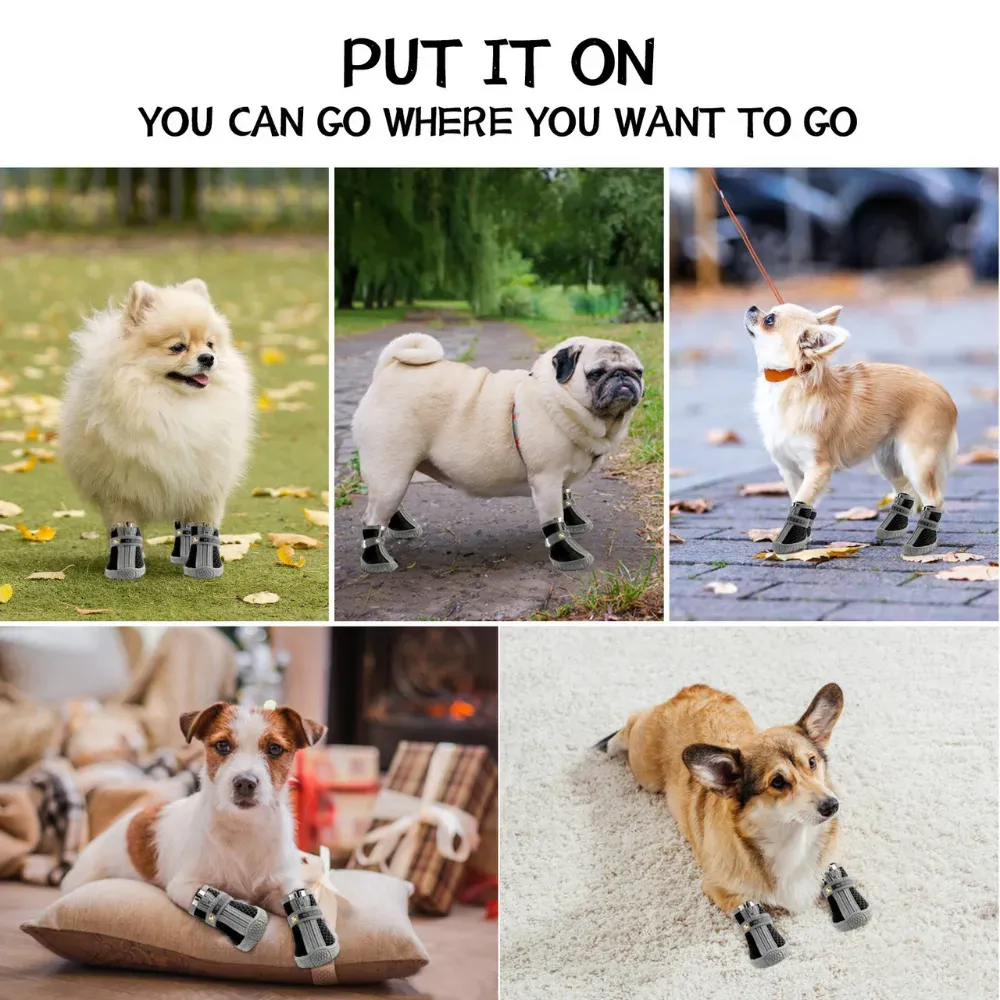 Mesh anti-slip dog booties