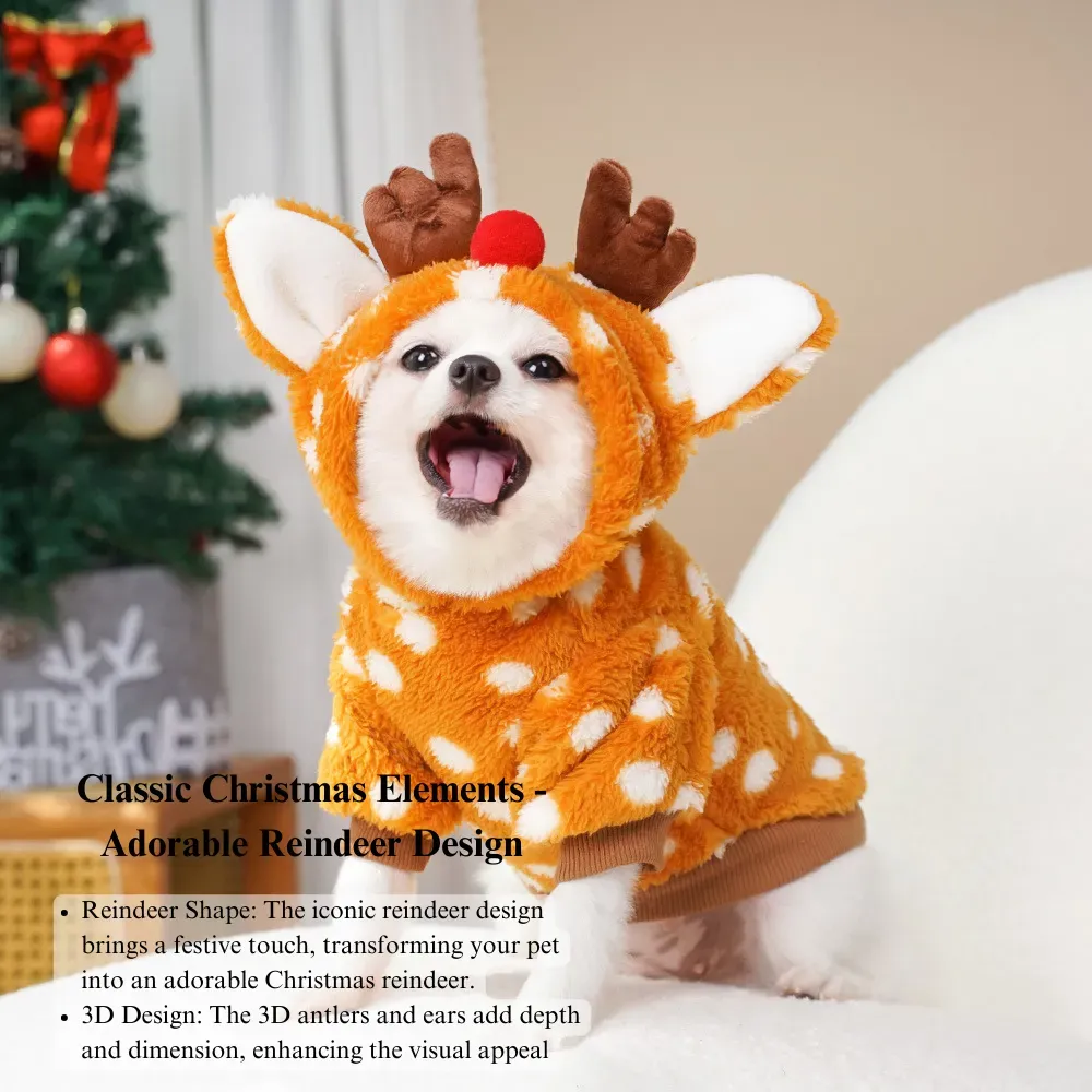 Holiday-inspired fleece dog sweater