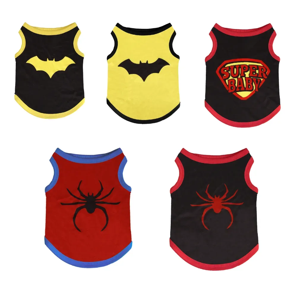 batman dog clothes (1) This color-blocked pet vest is an exciting addition to any small dog’s wardrobe, featuring bold and fun superhero designs like Spider-Man, Batman, and Hulk. Perfect for pet owners who want their pets to show off their superpowers in style.