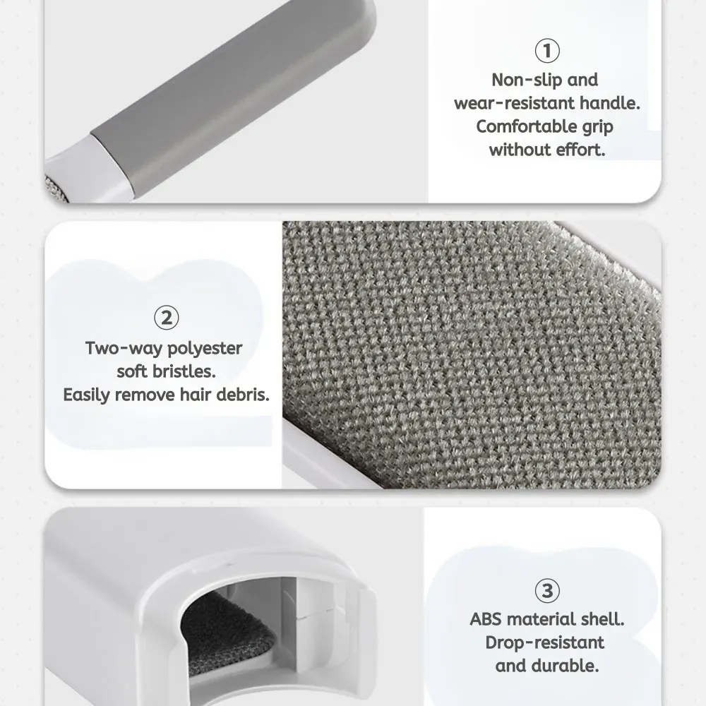 Double Sided Pet Hair Cleaning Brush Details Display Double-Sided Pet Hair Remover Cleaning Brush