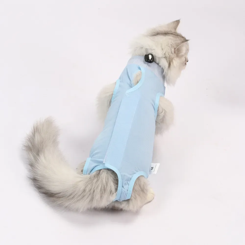 after surgery cat clothing (2) Effective for All Stages of Recovery: Whether your cat is recovering from surgery, weaning, or undergoing medical treatment, this recovery suit is designed to be effective throughout the entire recovery process, offering long-term protection.