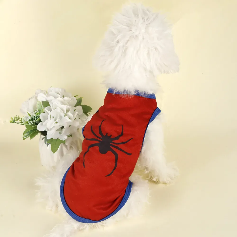 spiderman dog clothes (1) Made with high-quality materials, this superhero-themed pet vest is designed to endure the everyday wear and tear of active pets.