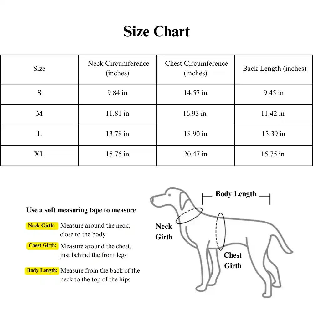Dog Reflective Vest Size Dog Reflective Vest Size