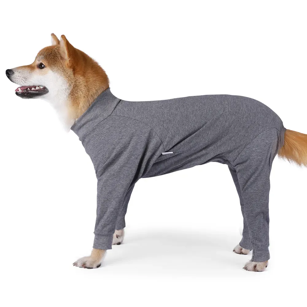 Charming Striped Print for Style: Featuring a stylish striped design, this onesie combines functionality with fashion, making pets look as good as they feel.