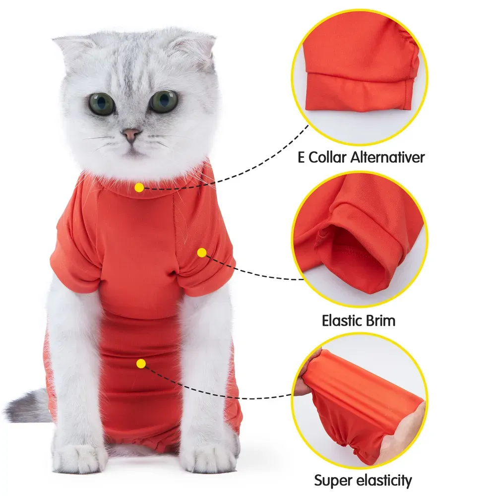 Easy to Put On and Take Off for Quick Recovery: The design allows for easy application and removal, making it stress-free to put on your cat during recovery or daily activities.