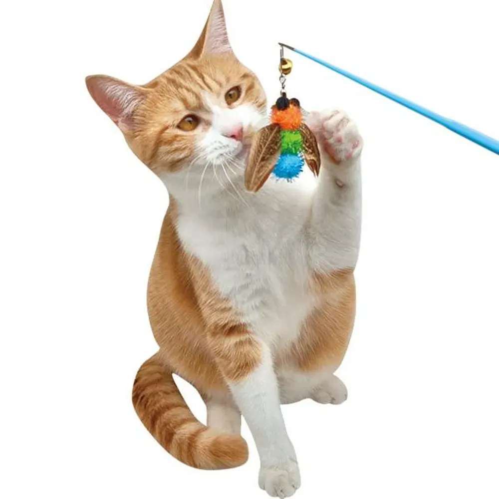 Insect Bees Wand Attachments Feather Cat Toys