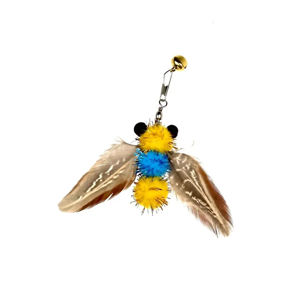 Insect Bees Wand Attachments Feather Cat Toys