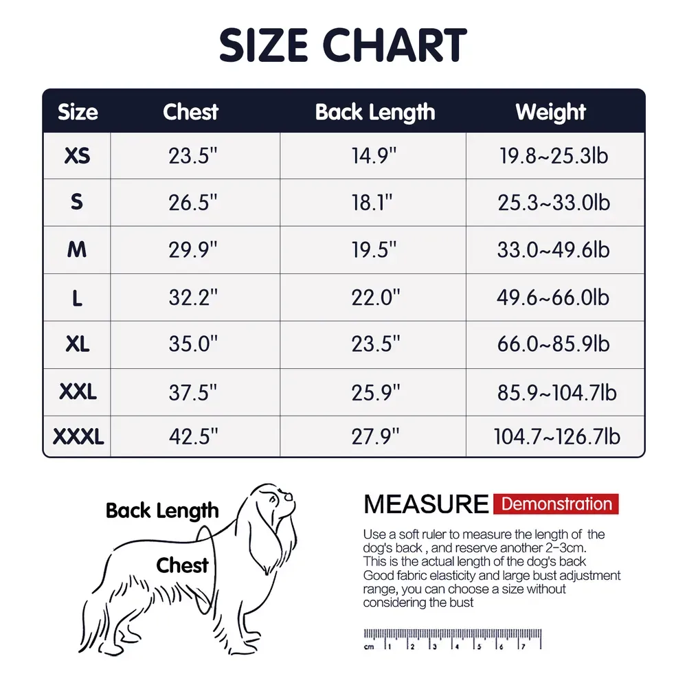 Breathable and Comfortable Fabric: Made from high-elasticity active fabric, this onesie keeps pets cool in the summer and warm in the winter, offering year-round comfort.
