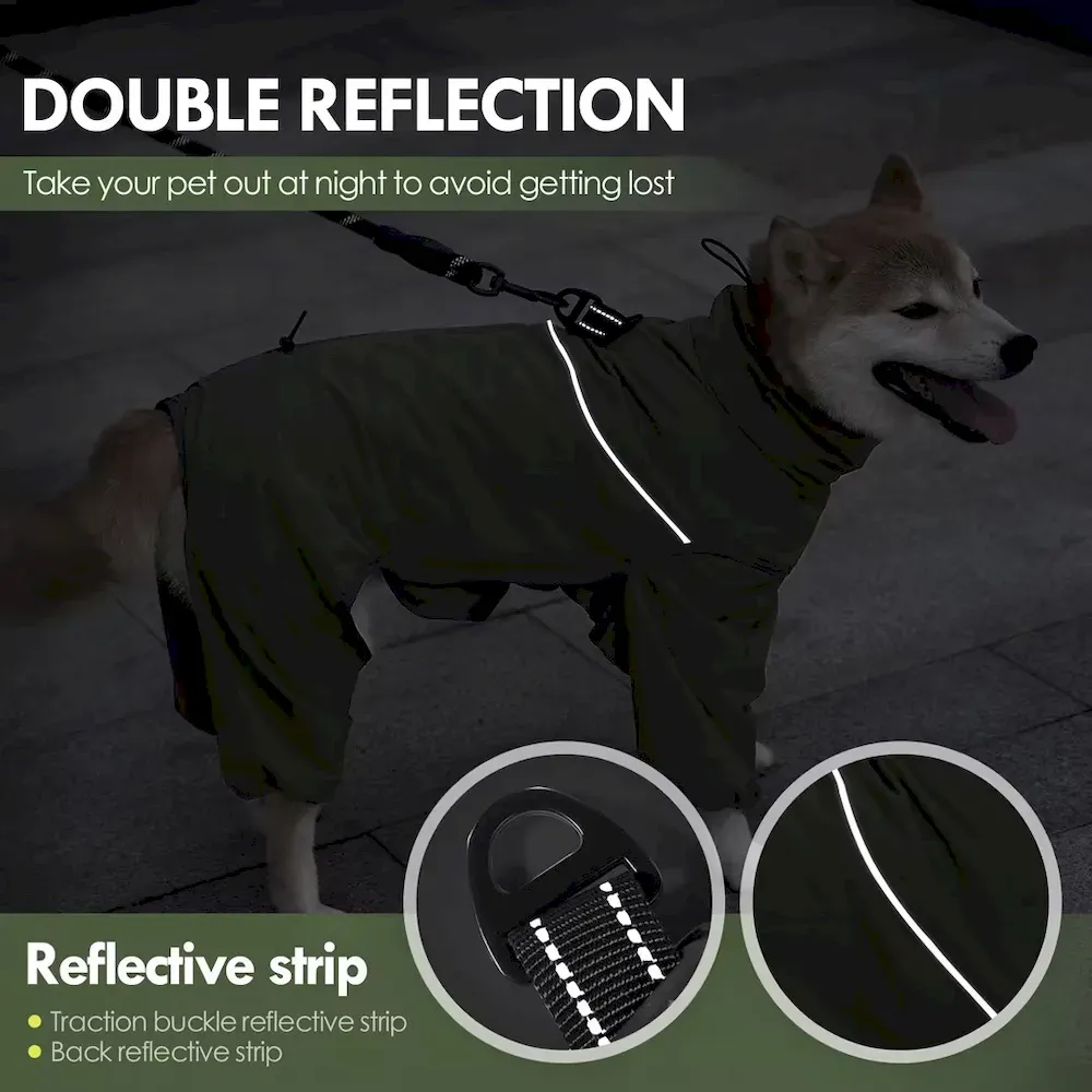 Reflective thickened dog coat