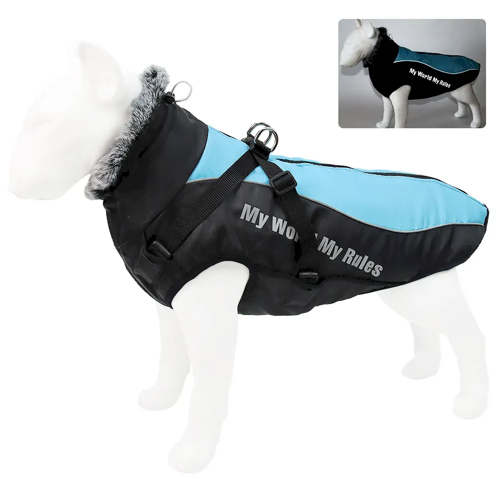 Windproof fleece-lined dog jacket