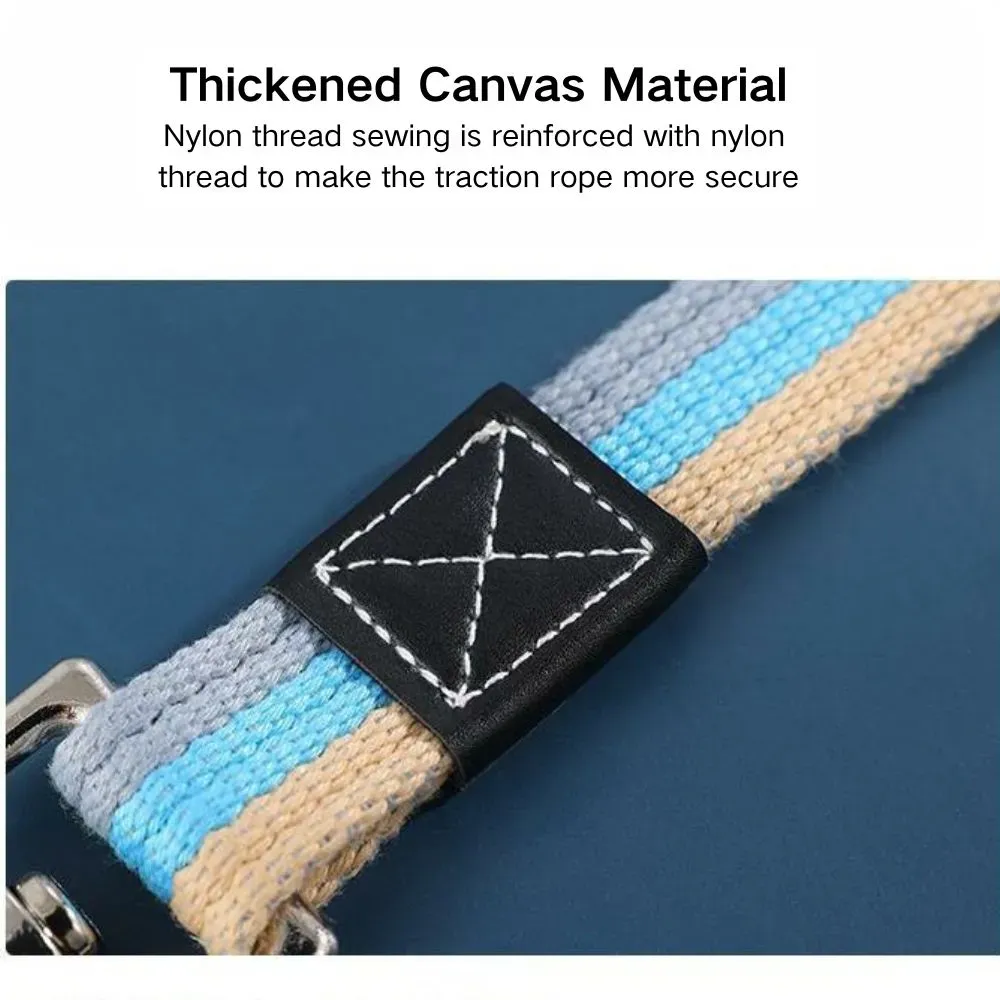Comfortable Nylon Canvas Handle: The leash features a soft nylon canvas handle that offers an ergonomic and comfortable grip, reducing strain on the wrist during extended walks.